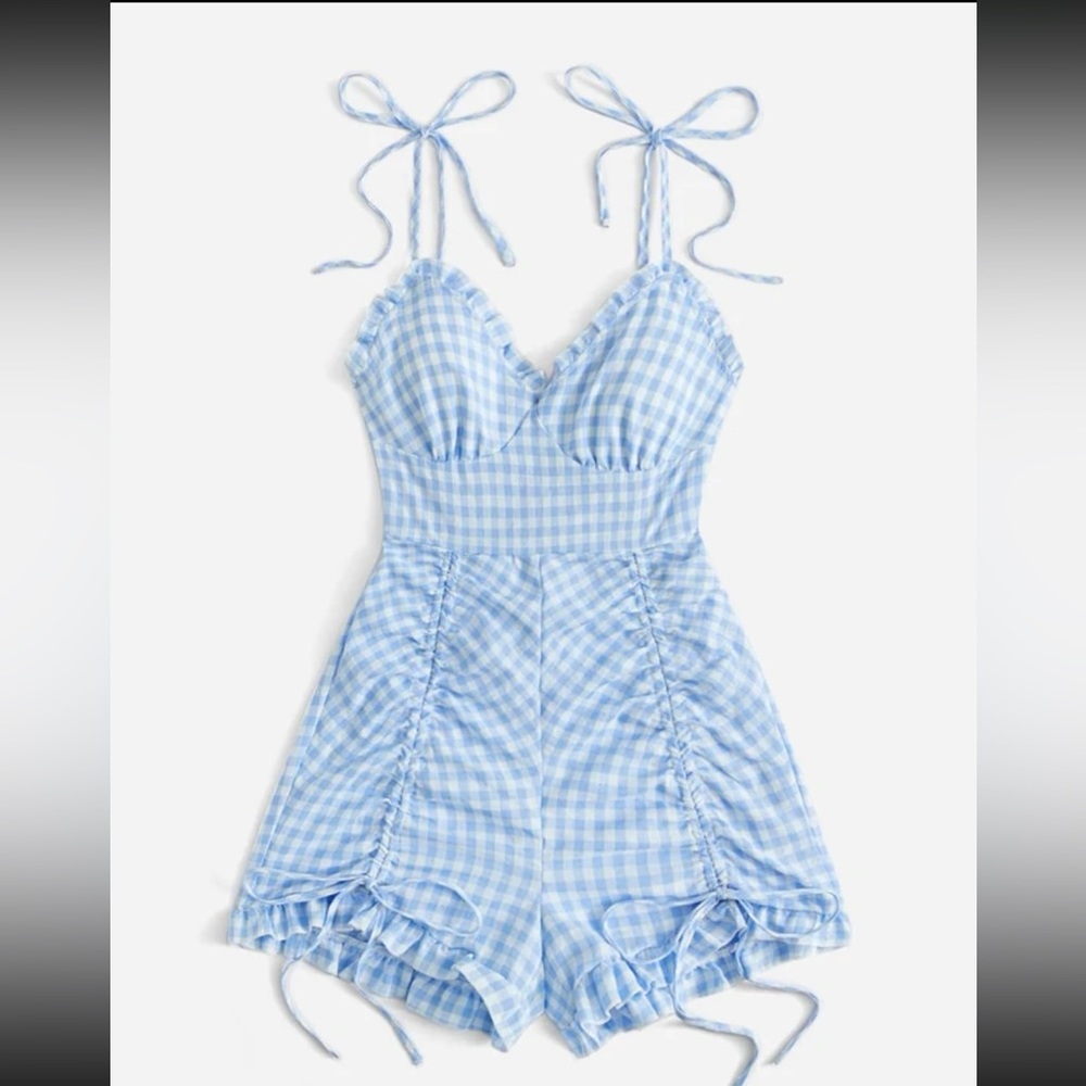 Gingham style Lolita romper